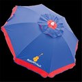 Rio Rio UB79MV-506-1 6.5 ft. Umbrella with Integrated Sand Anchor; Blue with Red Border UB79MV-506-1